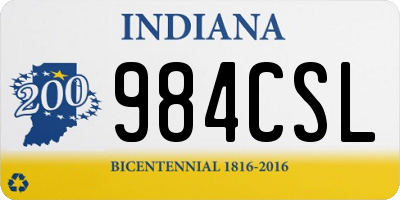 IN license plate 984CSL