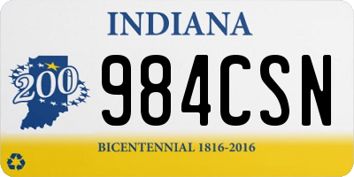 IN license plate 984CSN