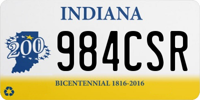 IN license plate 984CSR