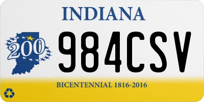 IN license plate 984CSV