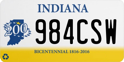 IN license plate 984CSW