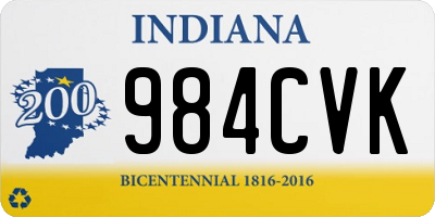 IN license plate 984CVK