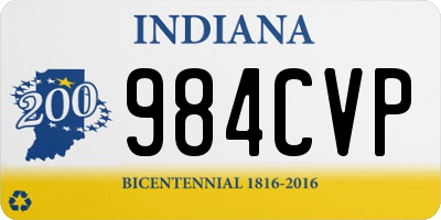 IN license plate 984CVP