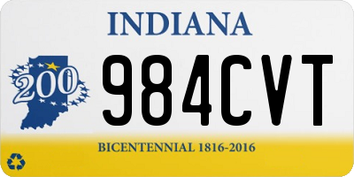 IN license plate 984CVT