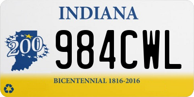 IN license plate 984CWL