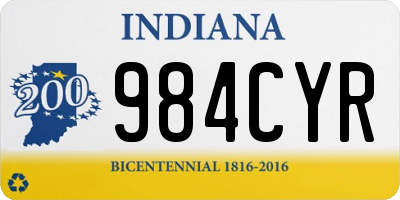 IN license plate 984CYR