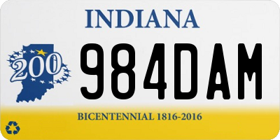 IN license plate 984DAM