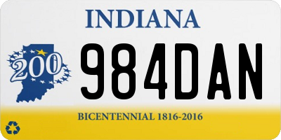 IN license plate 984DAN