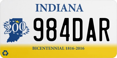 IN license plate 984DAR