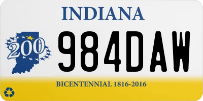 IN license plate 984DAW