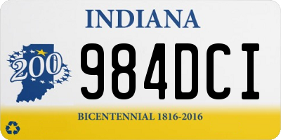 IN license plate 984DCI