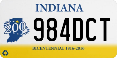 IN license plate 984DCT