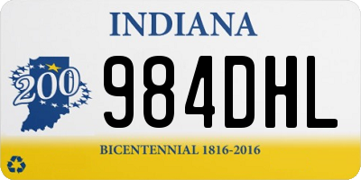 IN license plate 984DHL