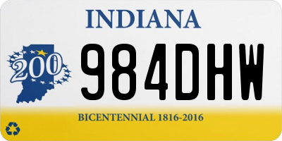 IN license plate 984DHW