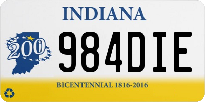 IN license plate 984DIE
