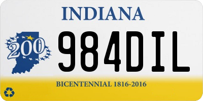 IN license plate 984DIL