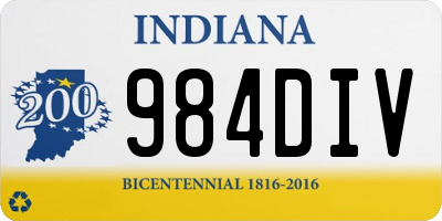 IN license plate 984DIV