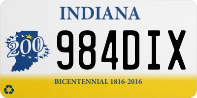 IN license plate 984DIX