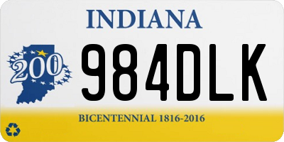 IN license plate 984DLK