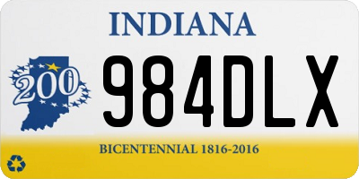 IN license plate 984DLX