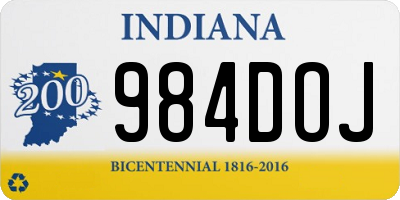 IN license plate 984DOJ