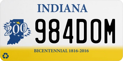 IN license plate 984DOM