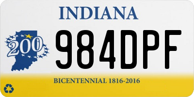 IN license plate 984DPF