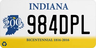 IN license plate 984DPL