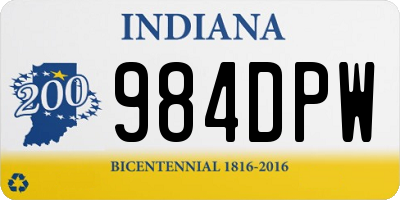 IN license plate 984DPW