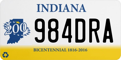 IN license plate 984DRA