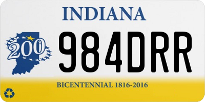 IN license plate 984DRR