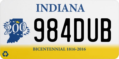 IN license plate 984DUB