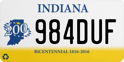 IN license plate 984DUF