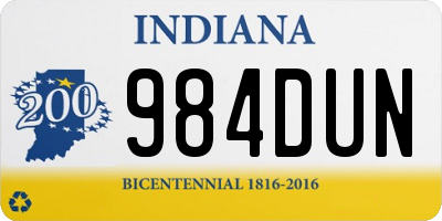 IN license plate 984DUN
