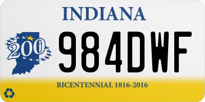 IN license plate 984DWF