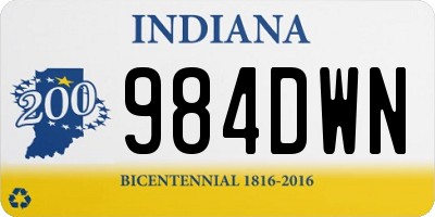 IN license plate 984DWN