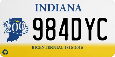 IN license plate 984DYC