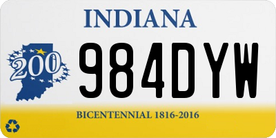 IN license plate 984DYW