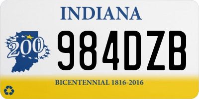 IN license plate 984DZB