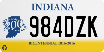 IN license plate 984DZK