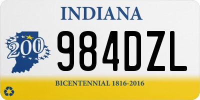 IN license plate 984DZL