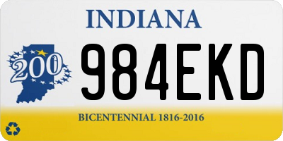 IN license plate 984EKD