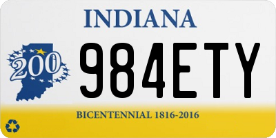 IN license plate 984ETY