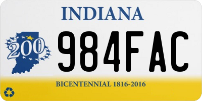 IN license plate 984FAC