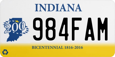 IN license plate 984FAM