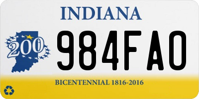 IN license plate 984FAO