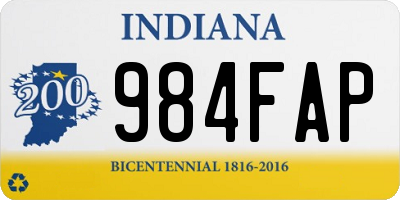 IN license plate 984FAP