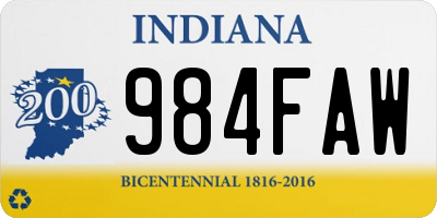 IN license plate 984FAW