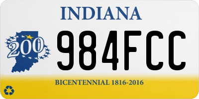 IN license plate 984FCC