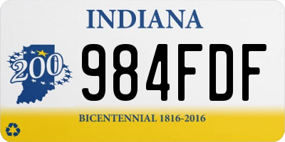 IN license plate 984FDF